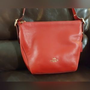 Coach red leather bag